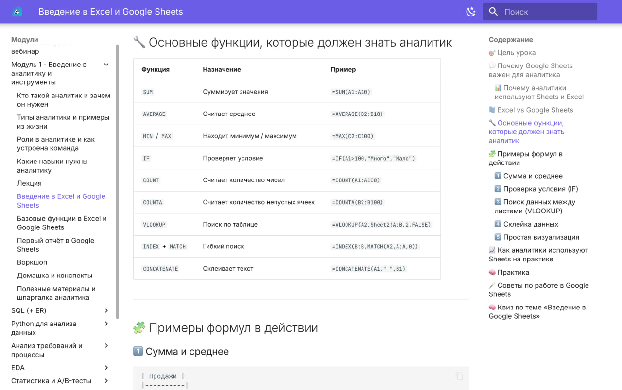 Теория и учебные материалы